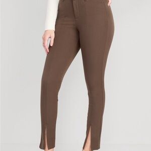 Old Navy Brown Slim Fit Trousers with Split Hem